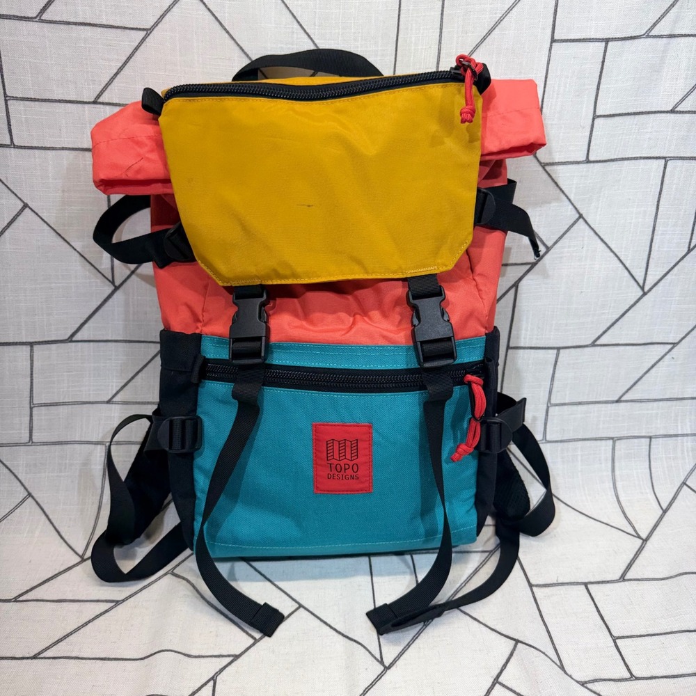 Topo Designs Rover Pack Classic OS Multi Color Block Nylon Backpack